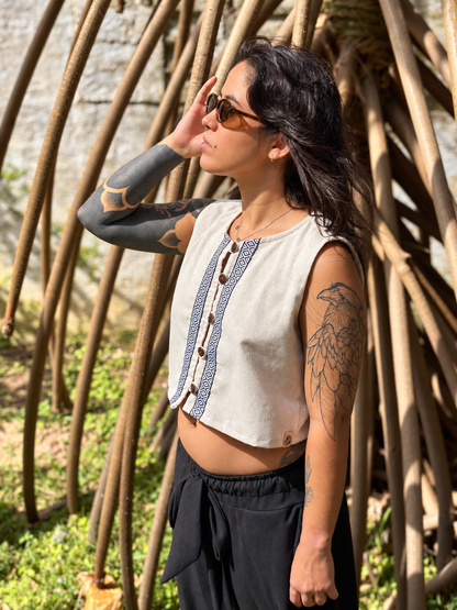 Cropped Electra - Linho Cru