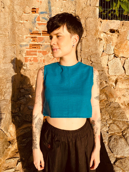 Cropped Shakti - Azul Petróleo