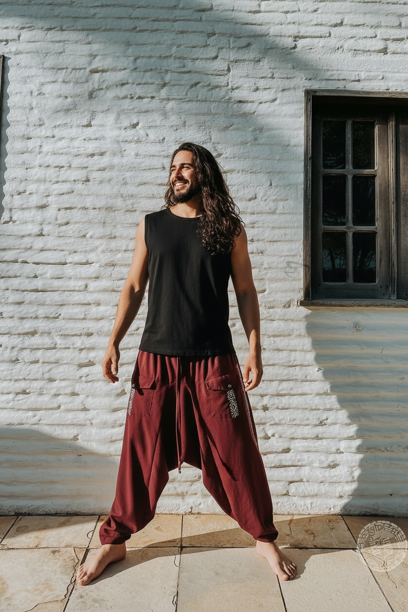 Calça Aladim - Linho Vinho