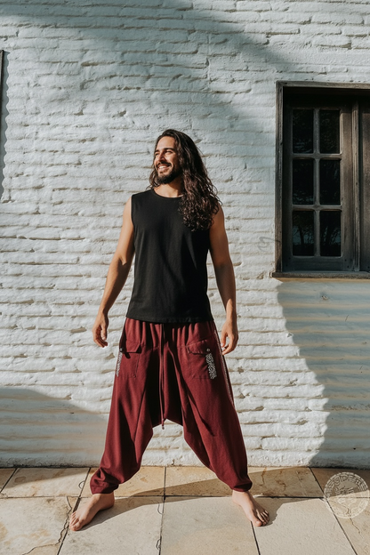 Calça Aladim - Linho Vinho