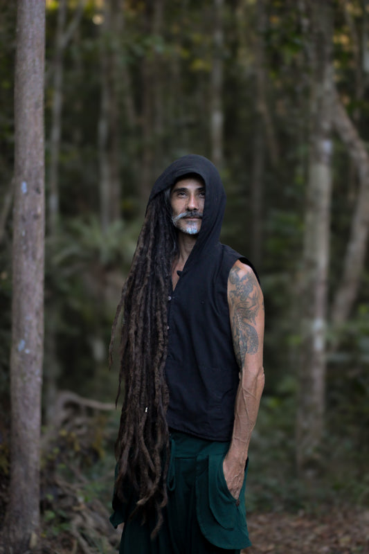 Colete Samurai - Linho Preto