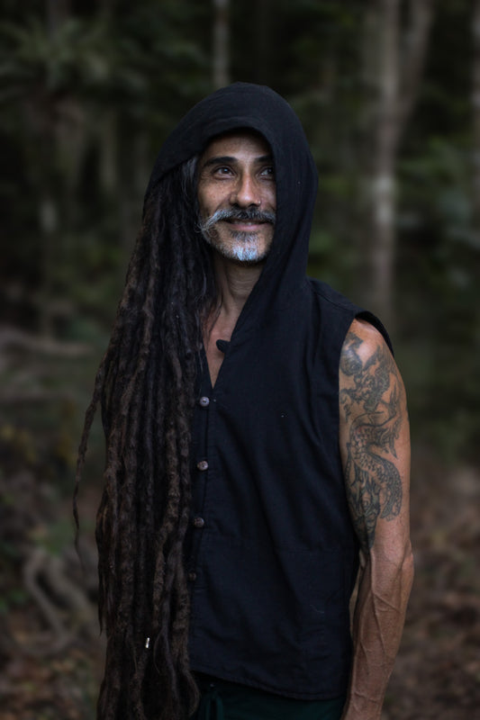 Colete Samurai - Linho Preto