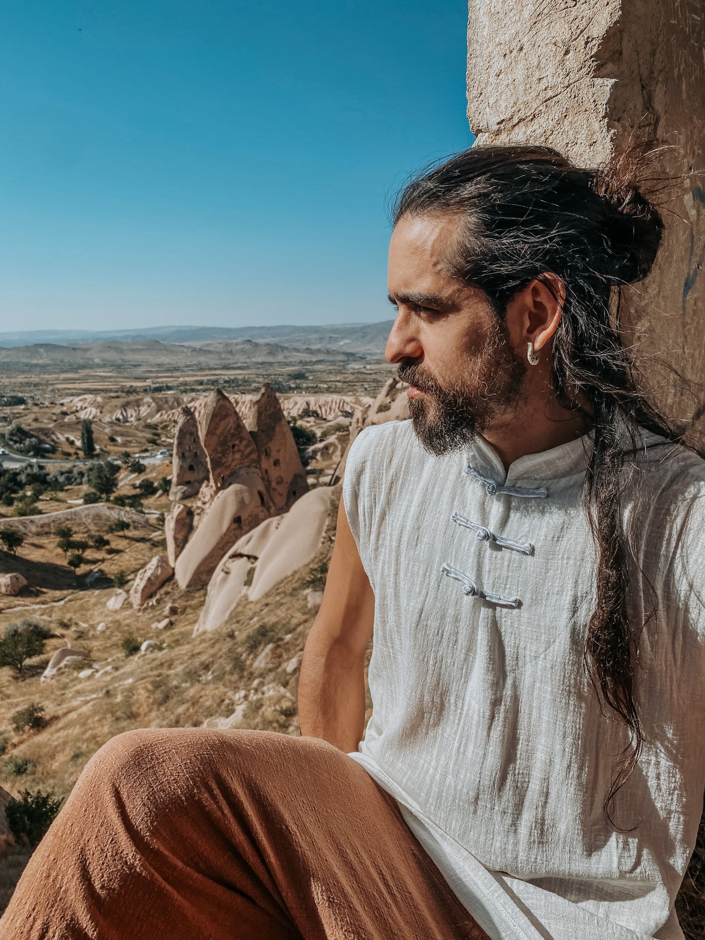 Camisa Buddha - Gaze de Algodão Branca