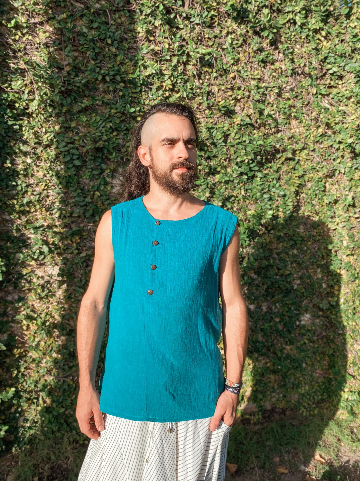 Camiseta Brahma - Gaze de Algodão Azul Petróleo
