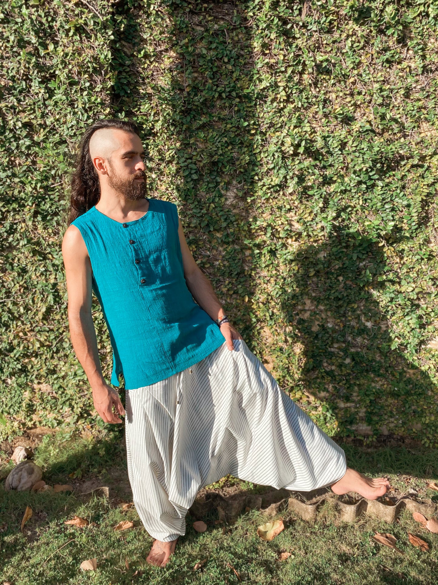 Camiseta Brahma - Gaze de Algodão Azul Petróleo