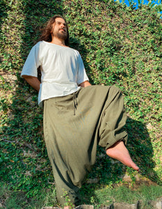 Goa Shiva Pants - Green Linen