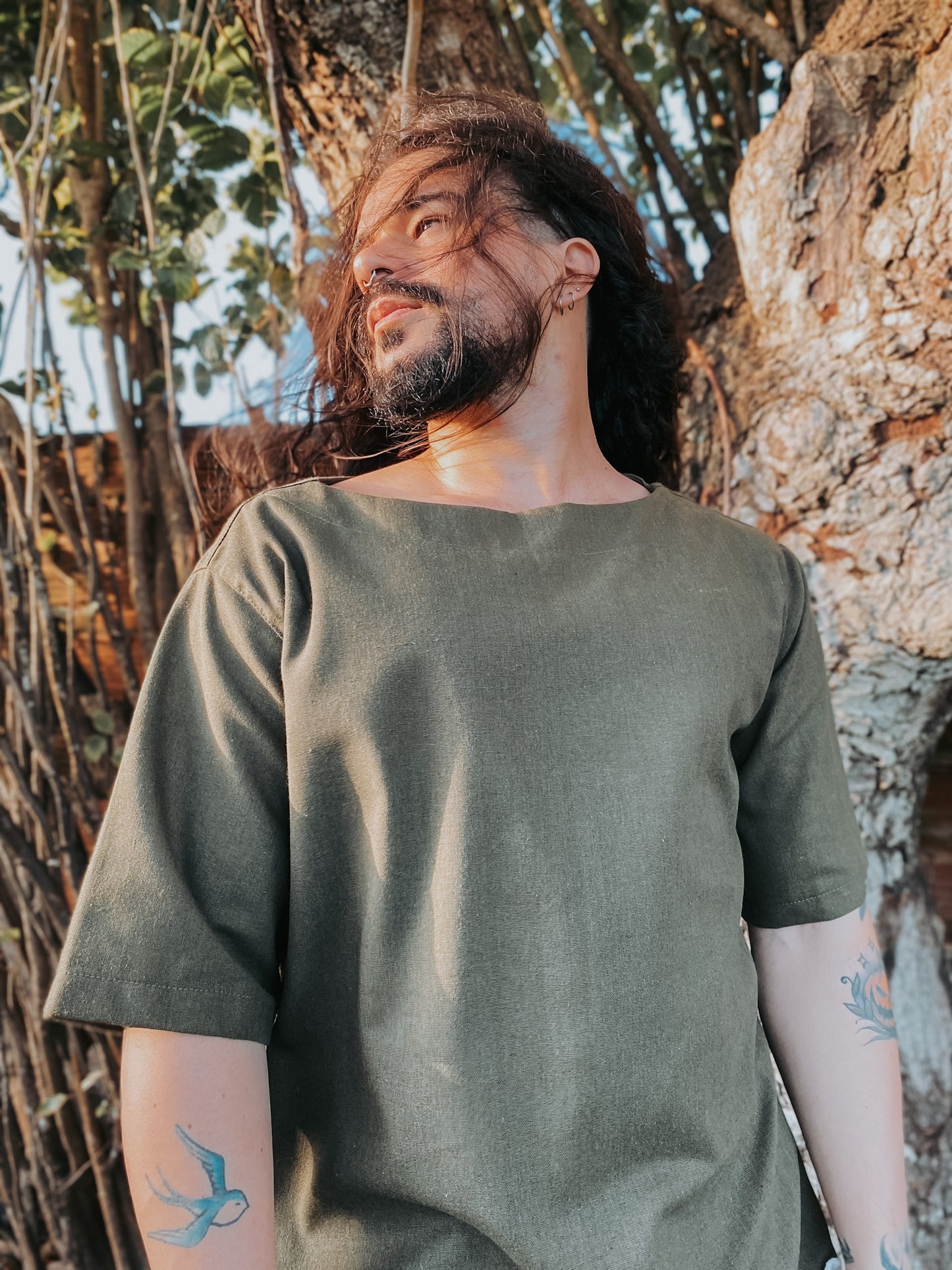Oversized Canoe Shirt - Ecological White