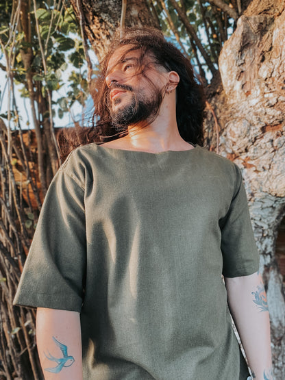 Oversized Canoe Shirt - Ecological White