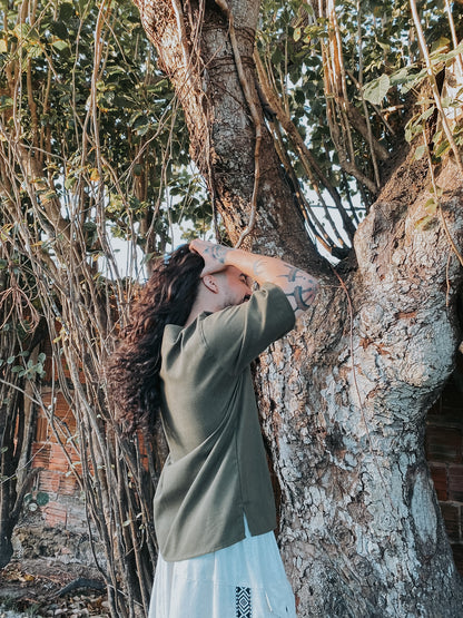 Oversized Canoe Shirt - Ecological White