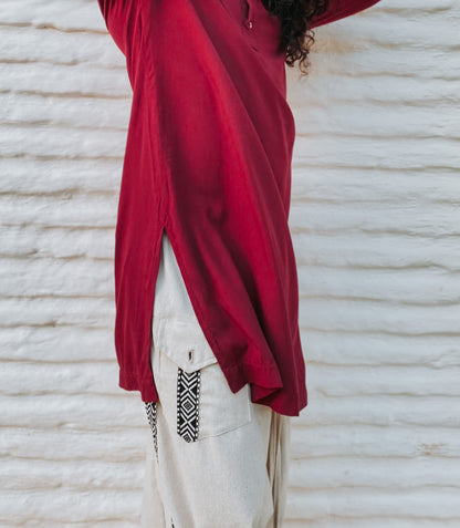 Kurta Indiana  - Viscose Vinho