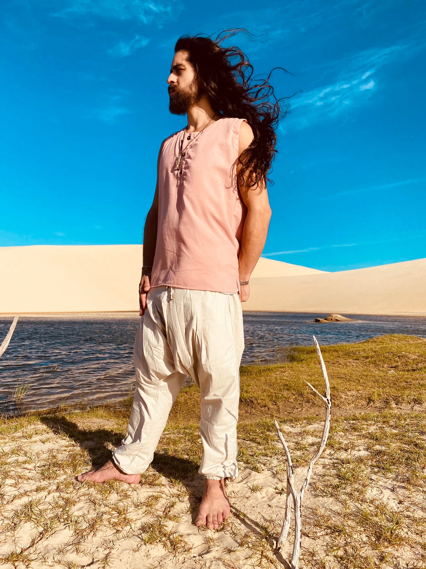 Camiseta Shiva - Linho Quartzo Rosa