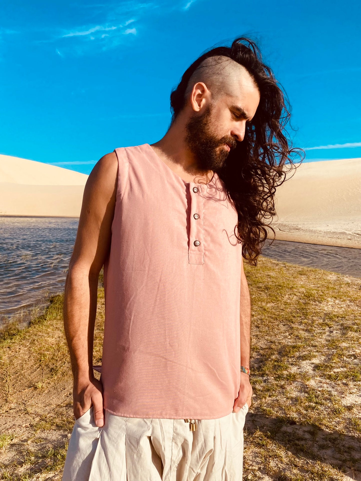 Camiseta Shiva - Linho Quartzo Rosa