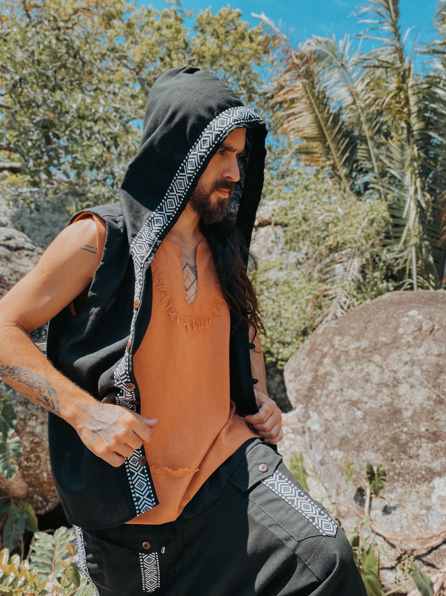 Samurai Vest - Raw Linen