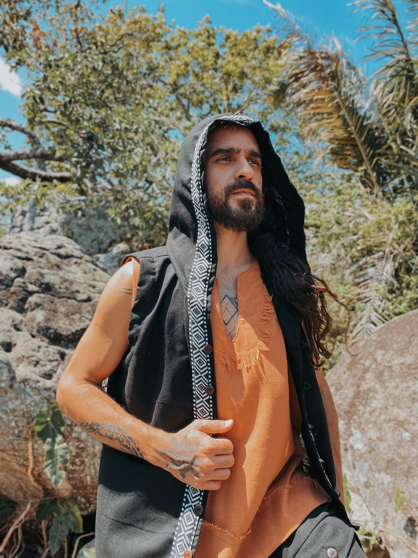 Samurai Vest - Raw Linen