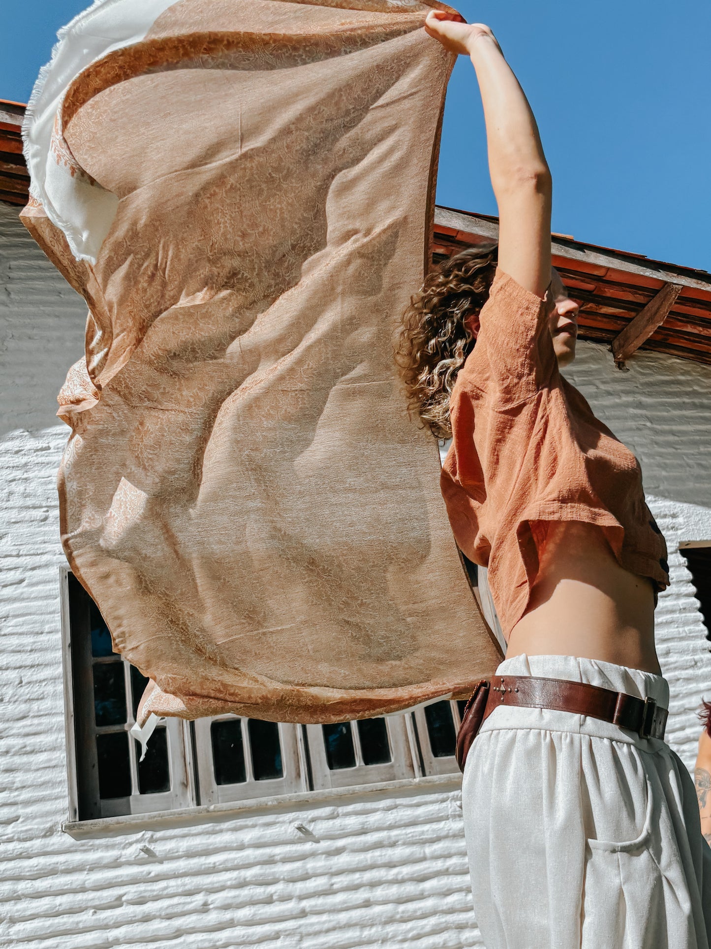 Blusa Capadócia - Gaze de Algodão Mascavo