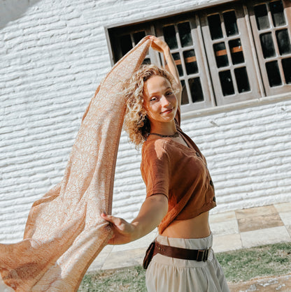 Blusa Capadócia - Gaze de Algodão Mascavo