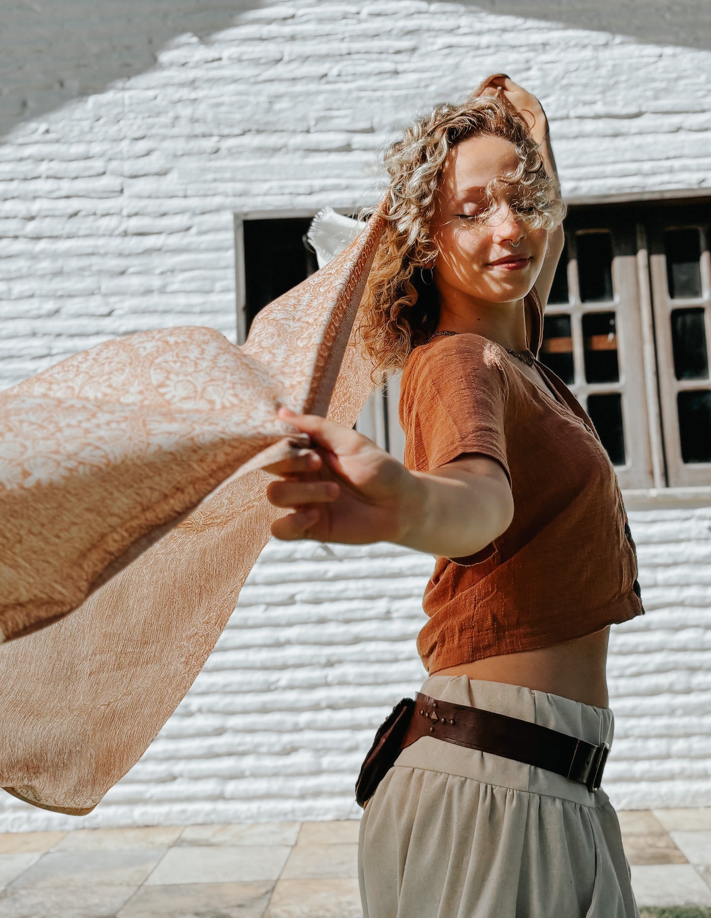 Blusa Capadócia - Gaze de Algodão Mascavo