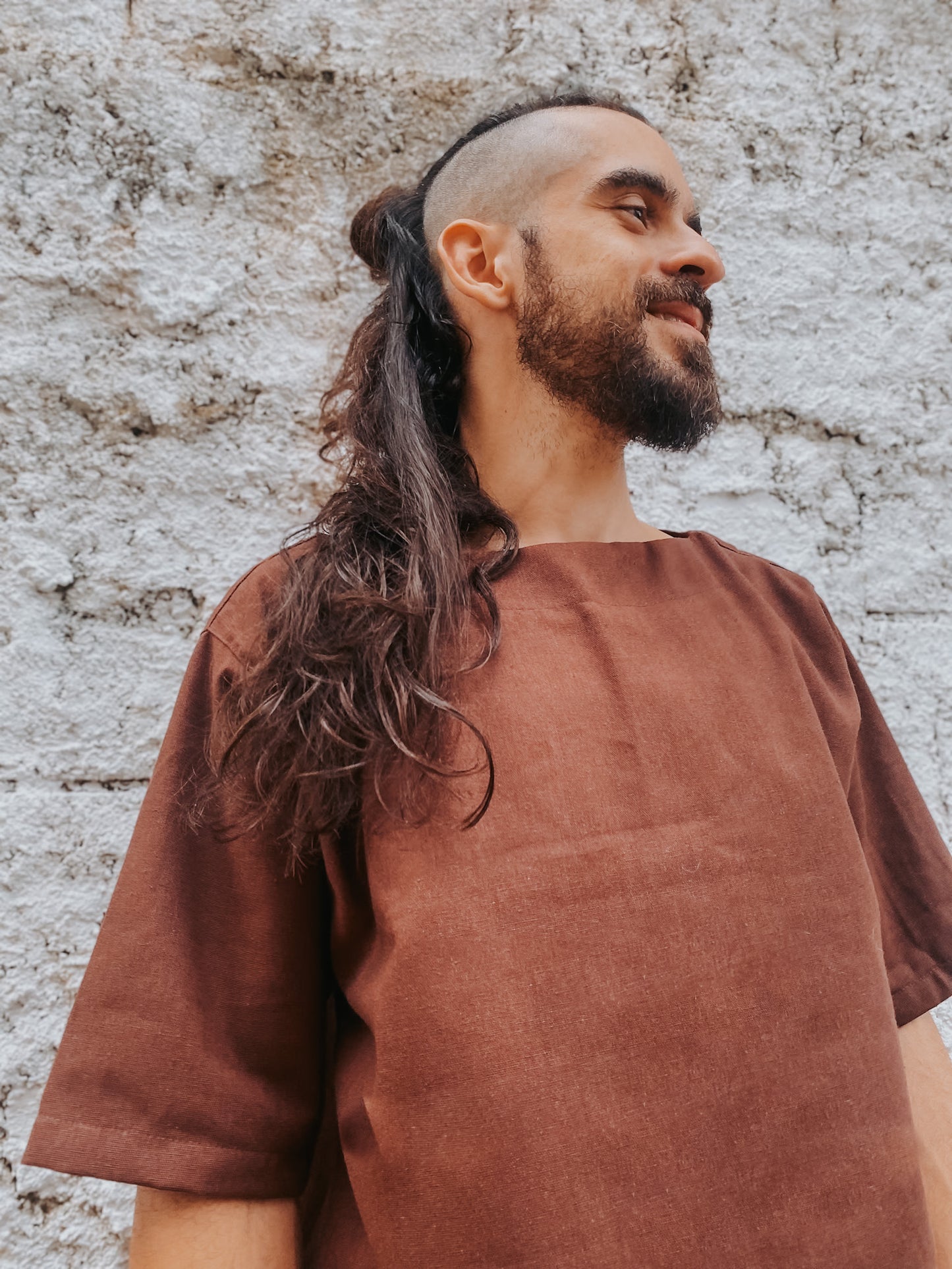Camisa Canoa Oversized - Linho Marrom M (Bazzar)