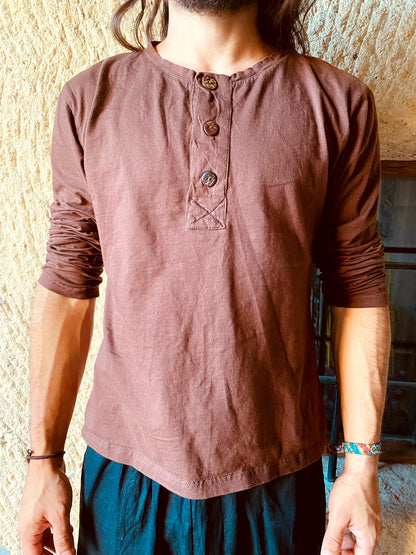 Camisa Goa com Mangas - Marrom