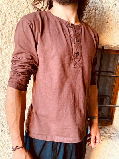 Camisa Goa com Mangas - Marrom