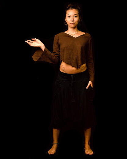 Blusa Witch - Crepe Marrom (BAZZAR)
