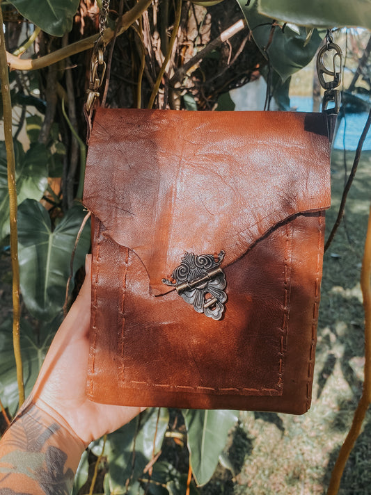 Leather Bag with Fur - Personalized Pockets