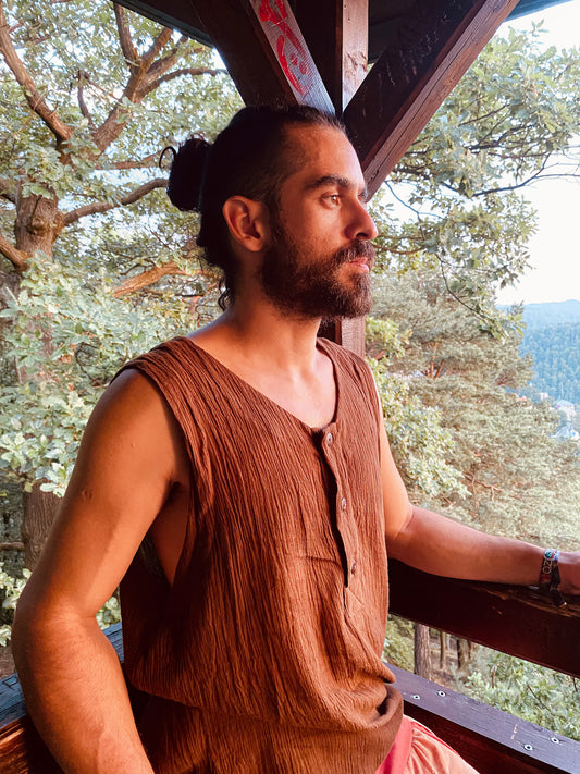 Shiva T-Shirt - Brown Crepe