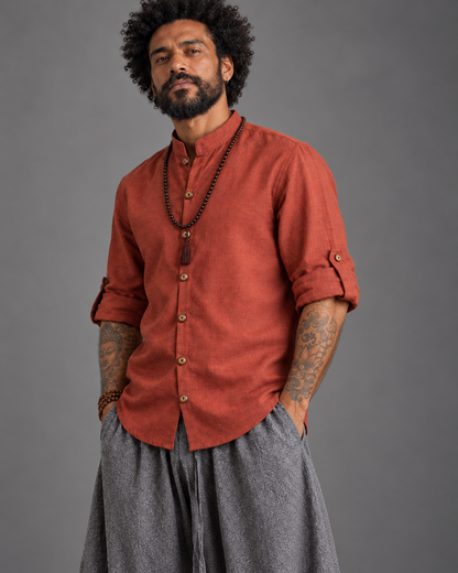 Camisa Zen - Linho Terracota