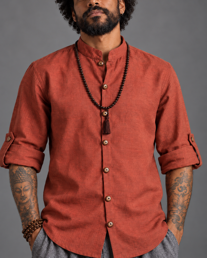 Camisa Zen - Linho Terracota