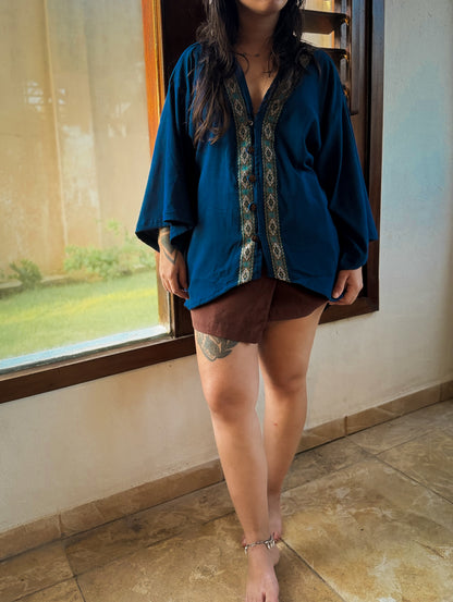 Kimono Orion - Azul Petróleo