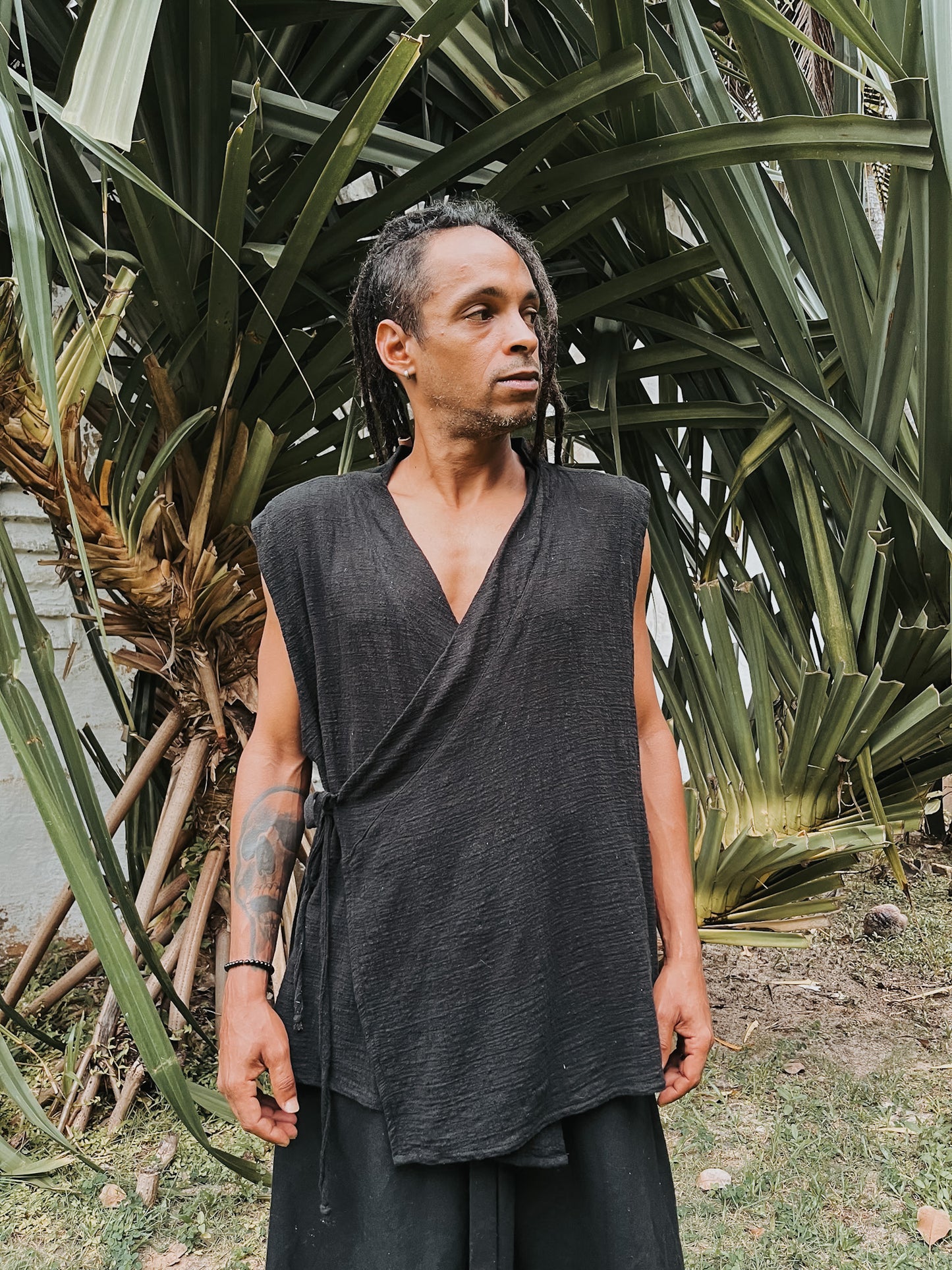 Kimono Zen - Gaze de Algodão Preta