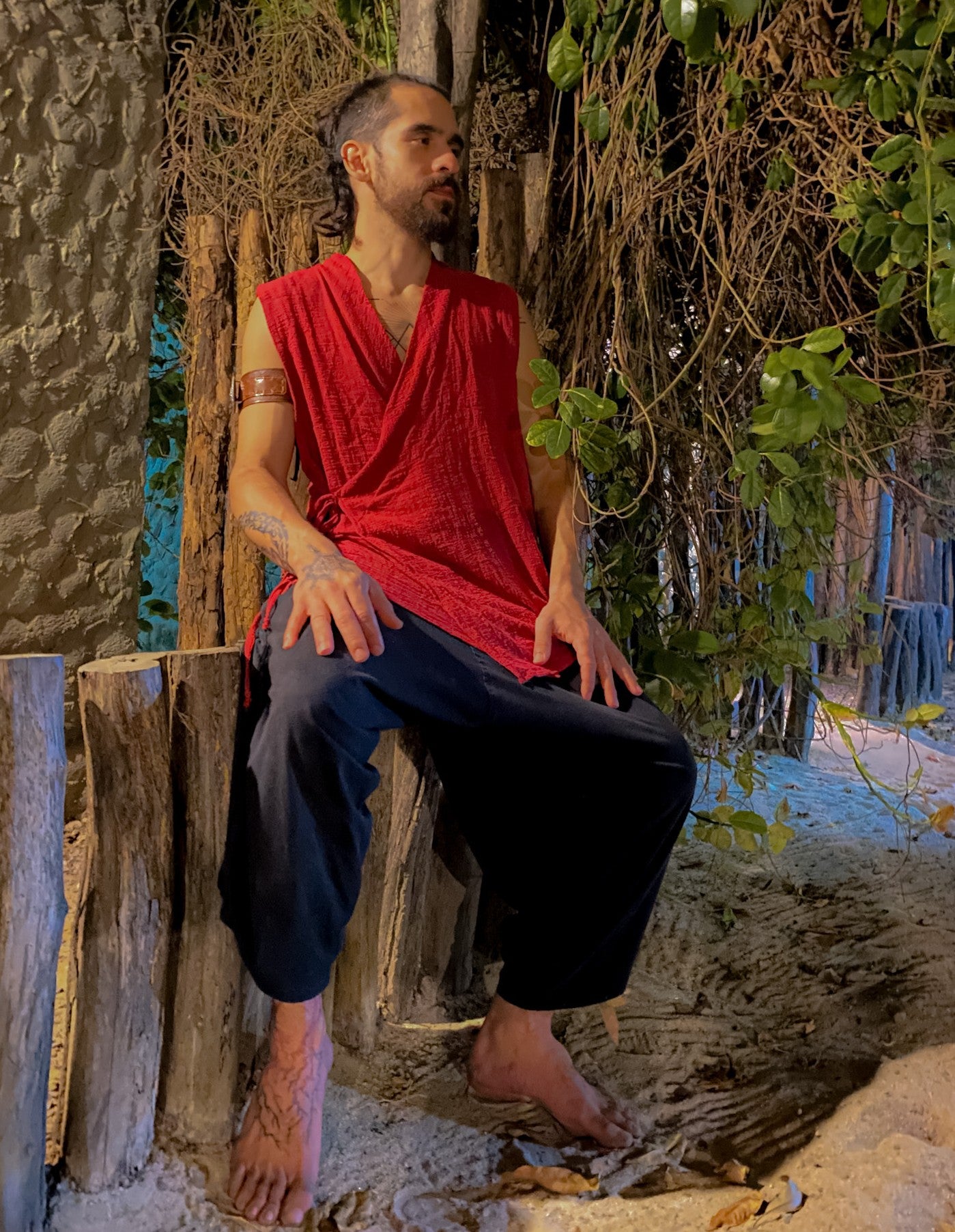 Kimono Zen - Gaze de Algodão Vinho