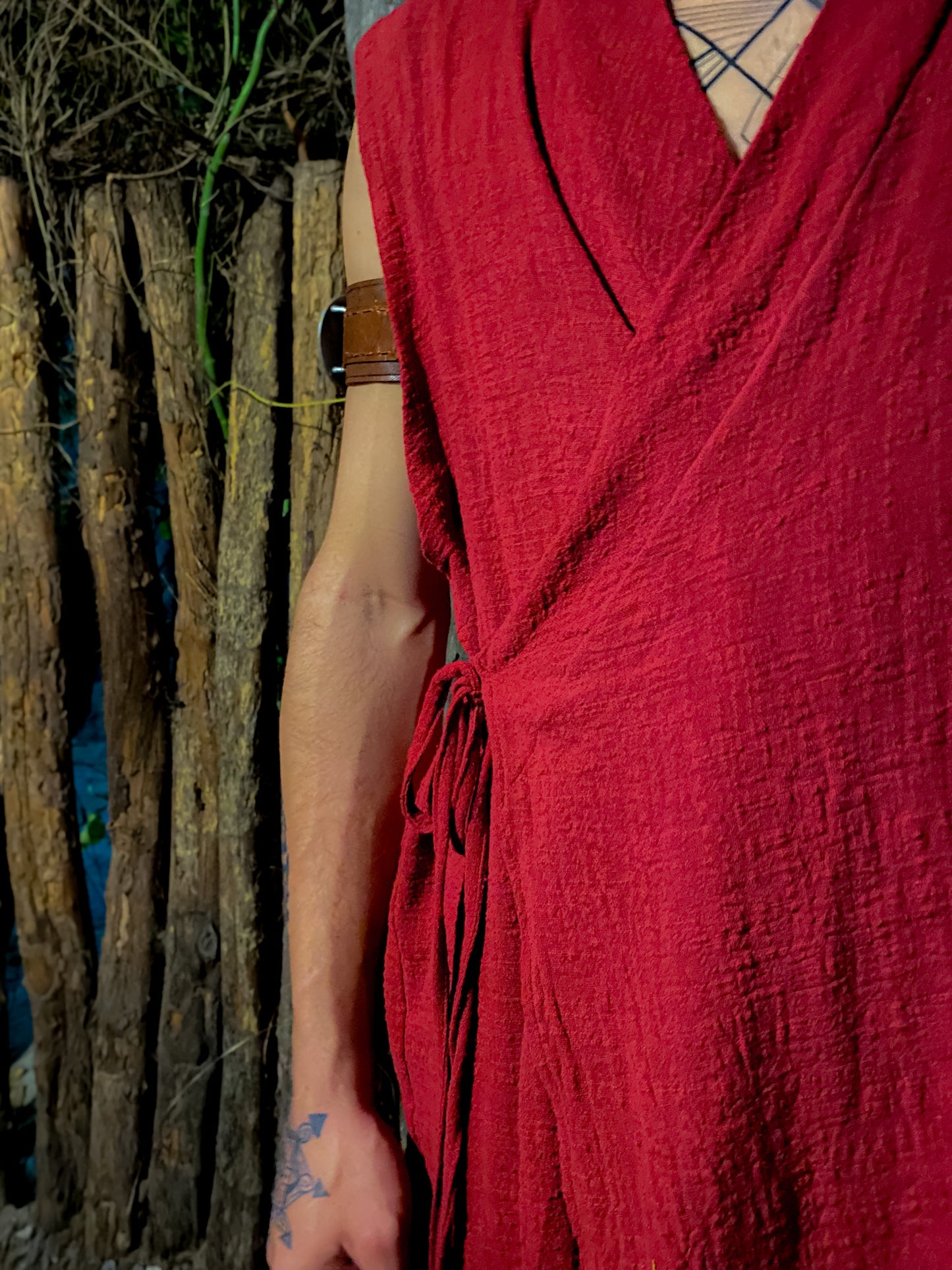 Kimono Zen - Gaze de Algodão Vinho