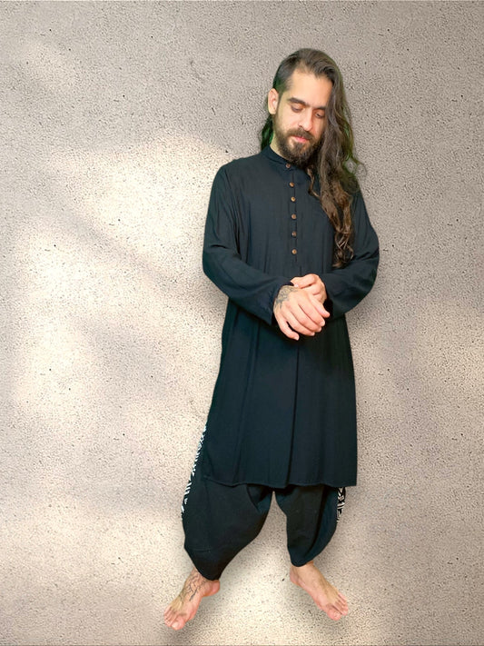 Kurta Indiana  - Viscose Preta