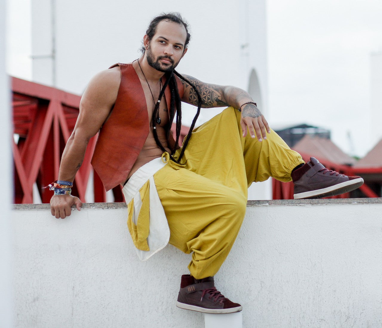 Om Cotton Pants with Print {Assemble your piece}