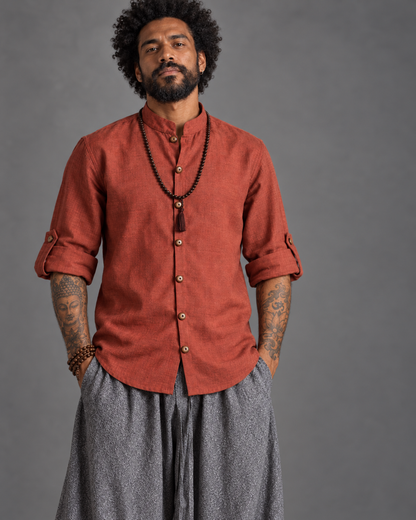 Camisa Zen - Linho Terracota