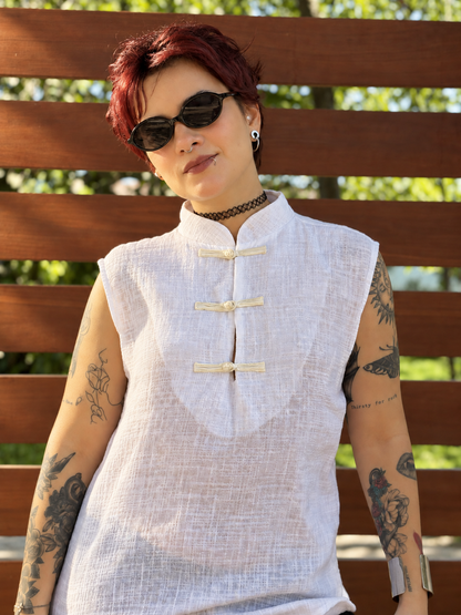 Oversized Canoe Shirt - Ecological White