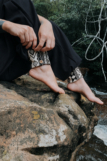 Calça Hindu Ganesha - Linho Preto