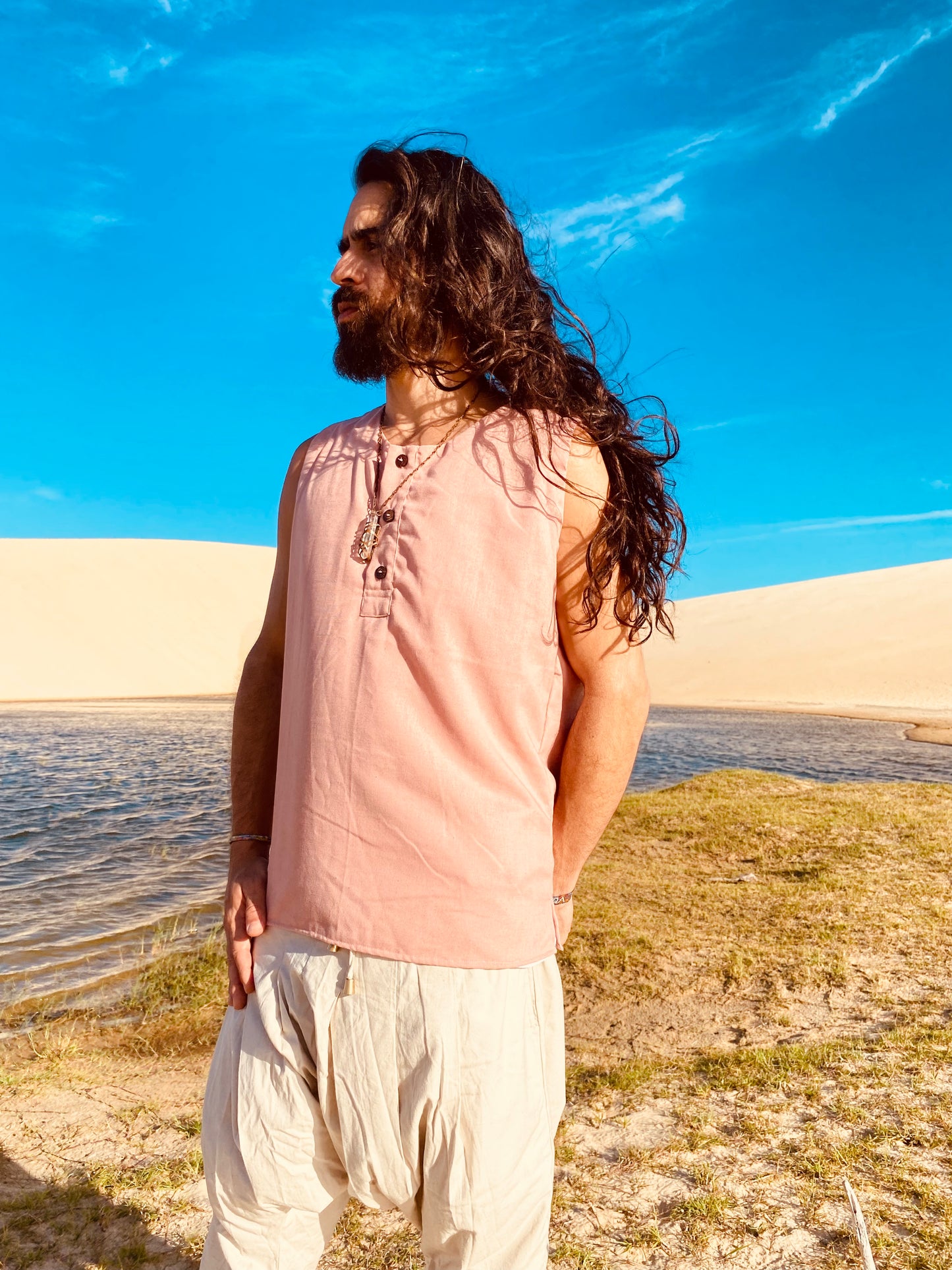 Camiseta Shiva - Linho Quartzo Rosa