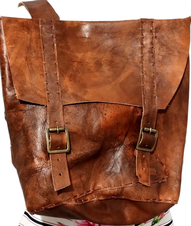 Mochila de Couro - Marrom Tabaco (Bazzar)