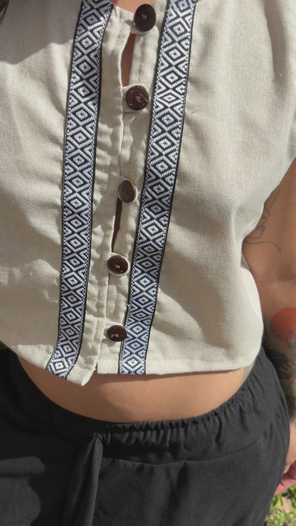Cropped Electra - Linho Cru