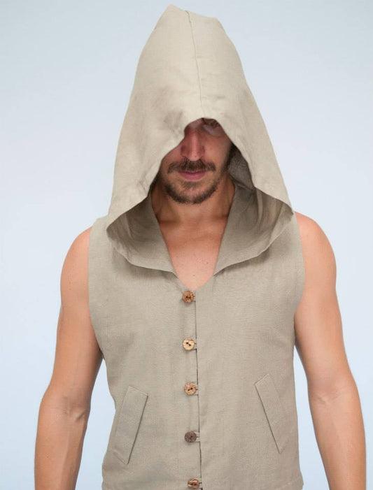 Samurai Vest - Gray Linen