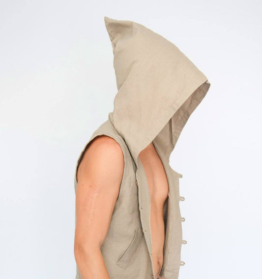 Samurai Vest - Gray Linen