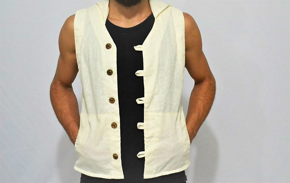 Colete Samurai - Linho Offwhite