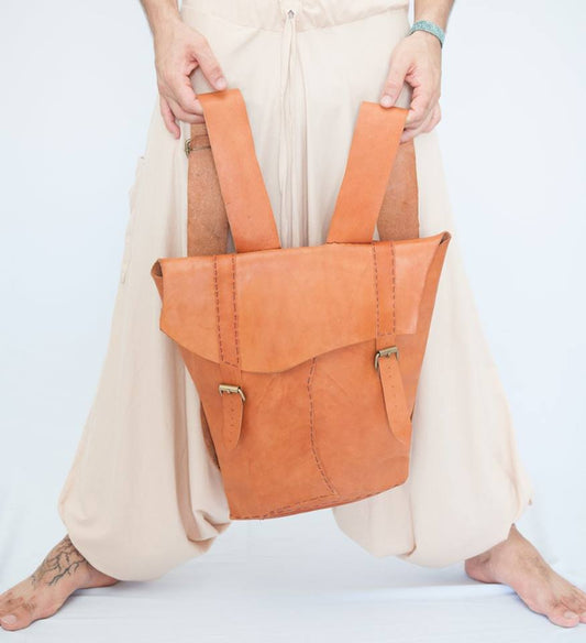 Natural Leather Backpack