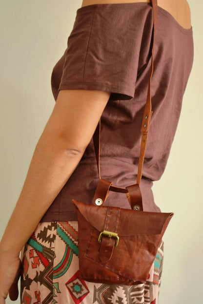 Bolsa e Cartucheira de Couro - Natural