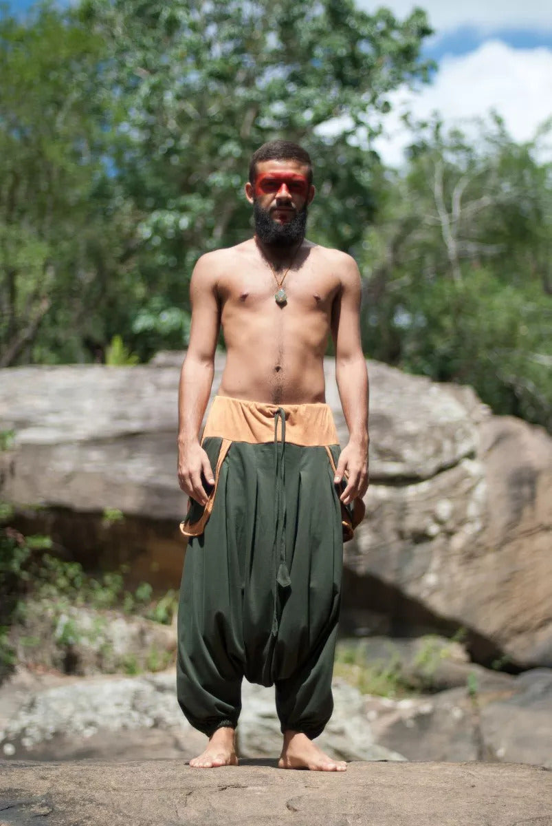 Om Pants - Green with Terra details