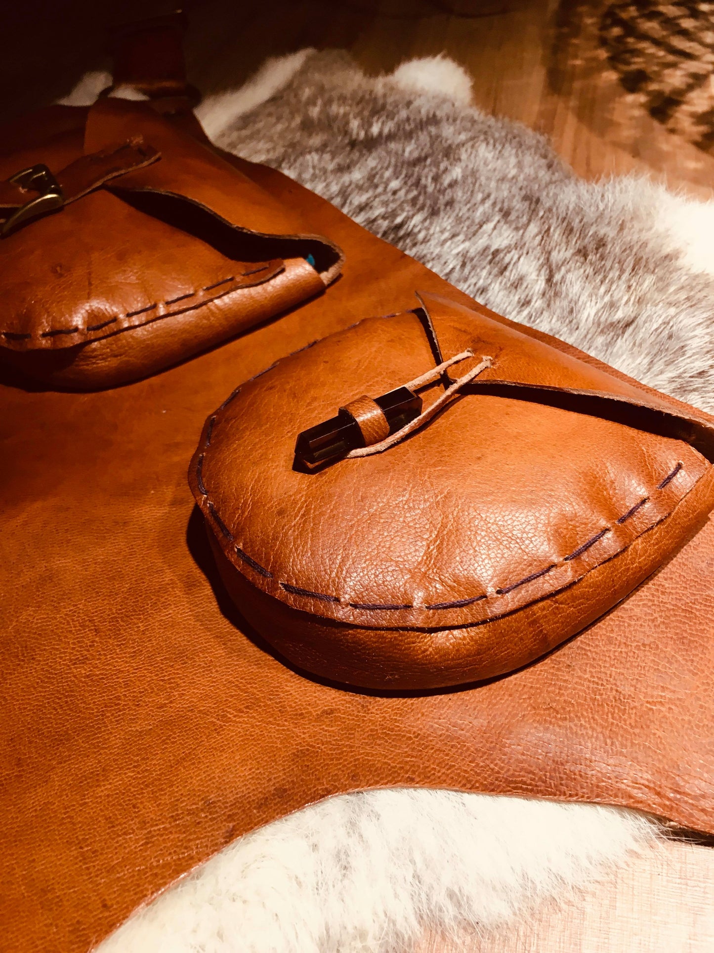 Leather Cartridge - Double Pocket and Stone