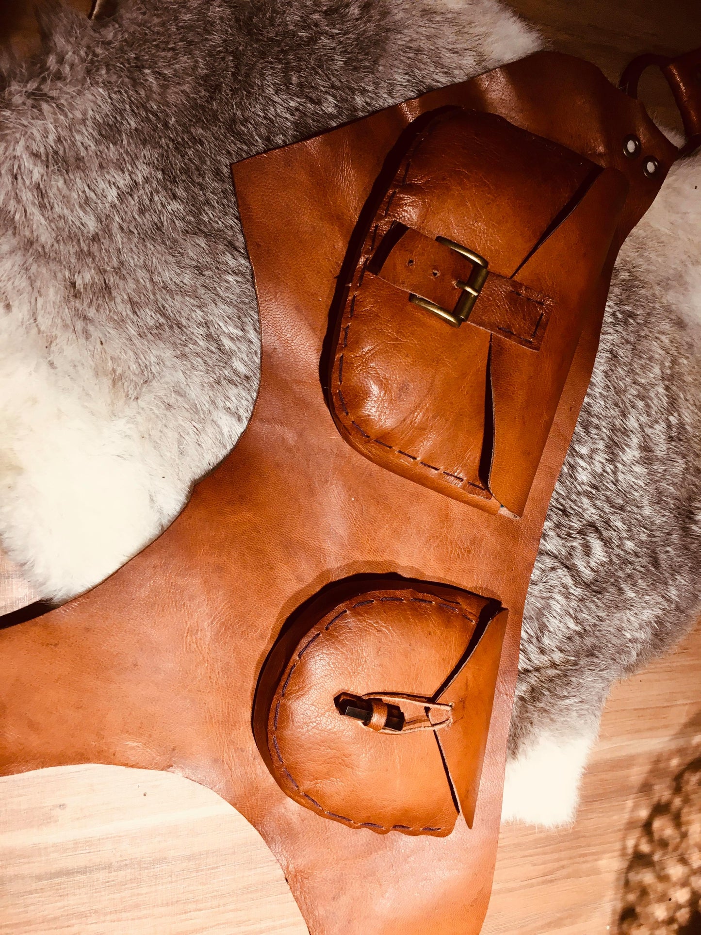 Leather Cartridge - Double Pocket and Stone