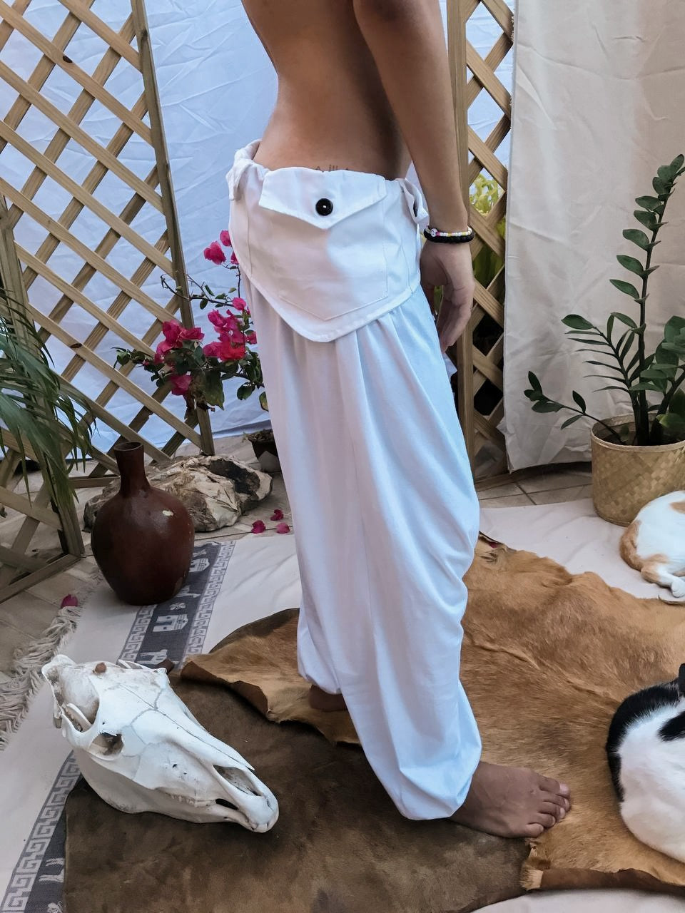 Thai Pants with Cartridge - White